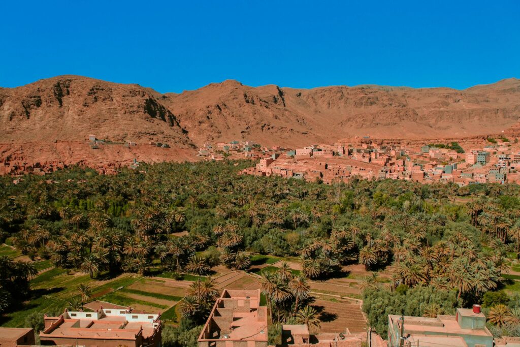 A small Moroccan town close to the Atlas mountain range