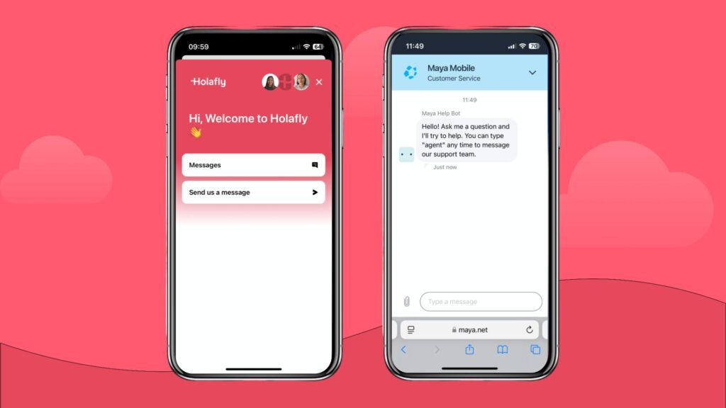 Accessing live chat support on Holafly and Maya Mobile