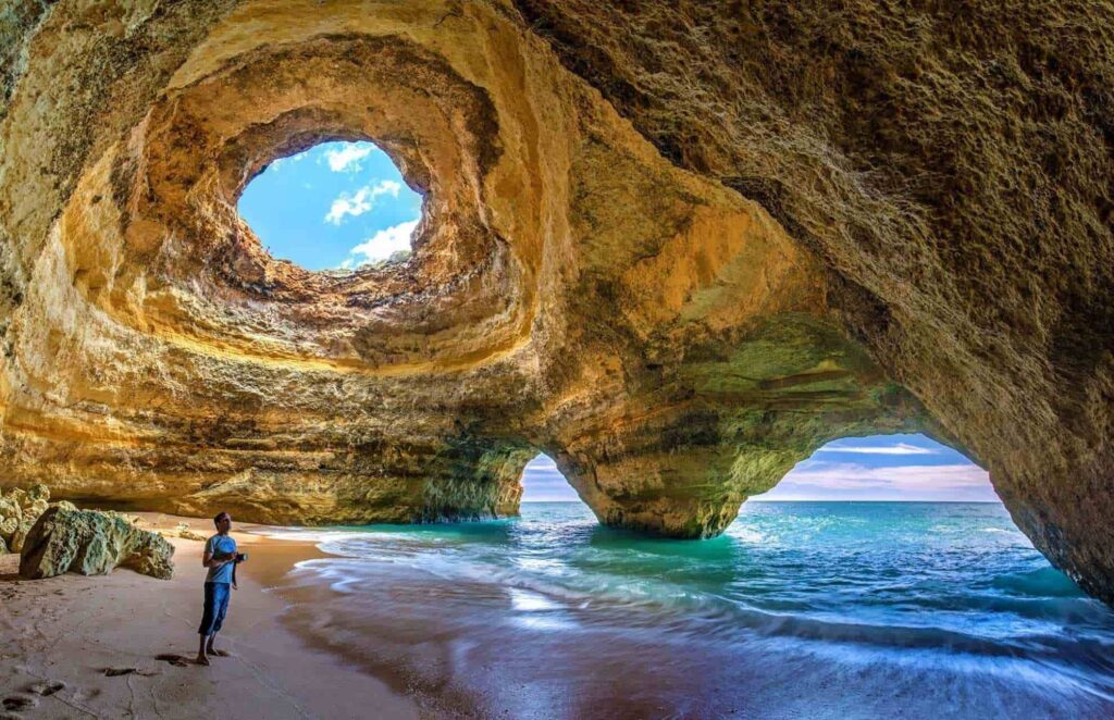 Benagil Caves in the Algarve, Portugal