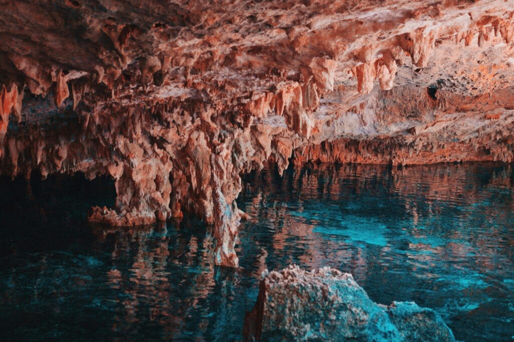 Exploring the stunning cave formations and crystal-clear waters of Cancún.