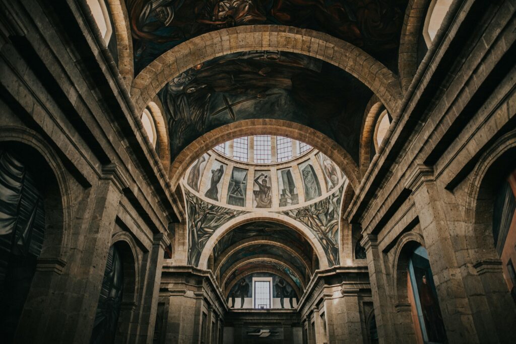 The José Clemente Orozco Murals painted in the Hospicio Cabañas Museum