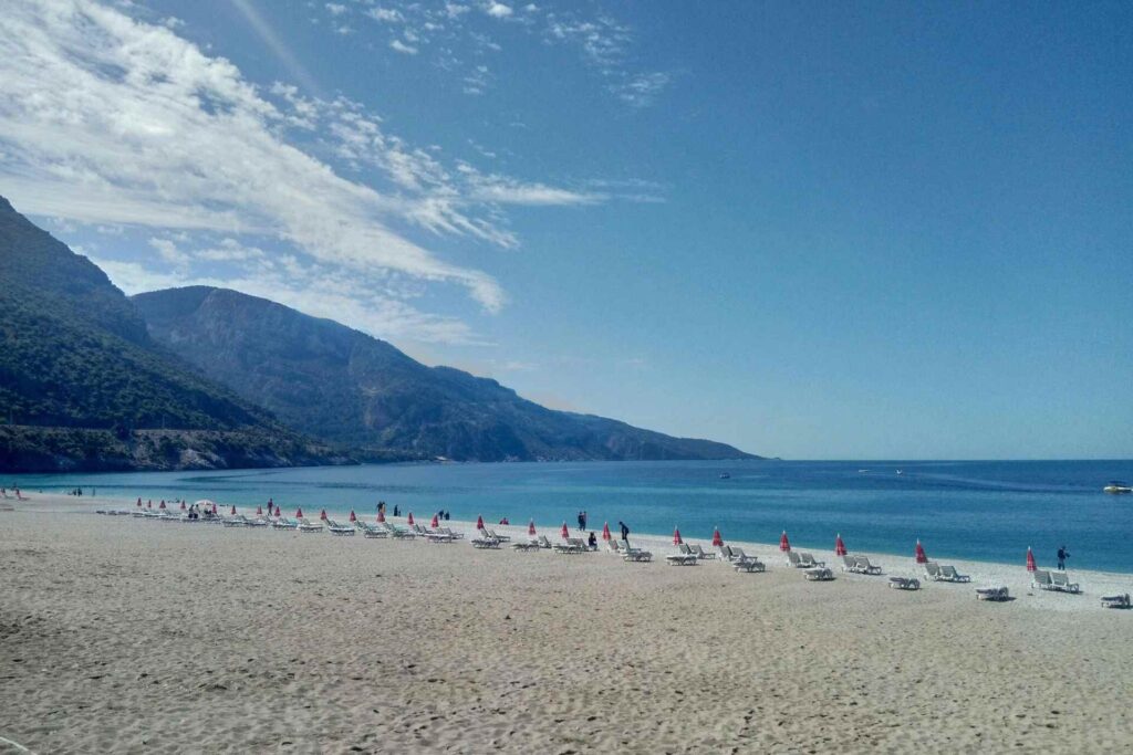 Mountains in front of a beach in Turkey