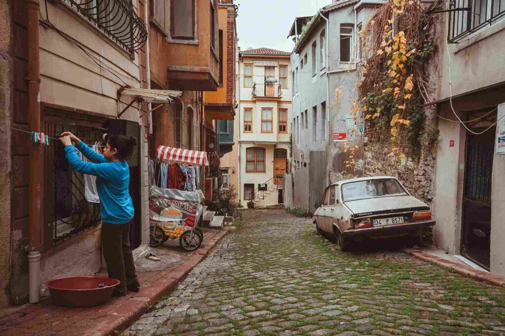 Street in Turkey in autumn