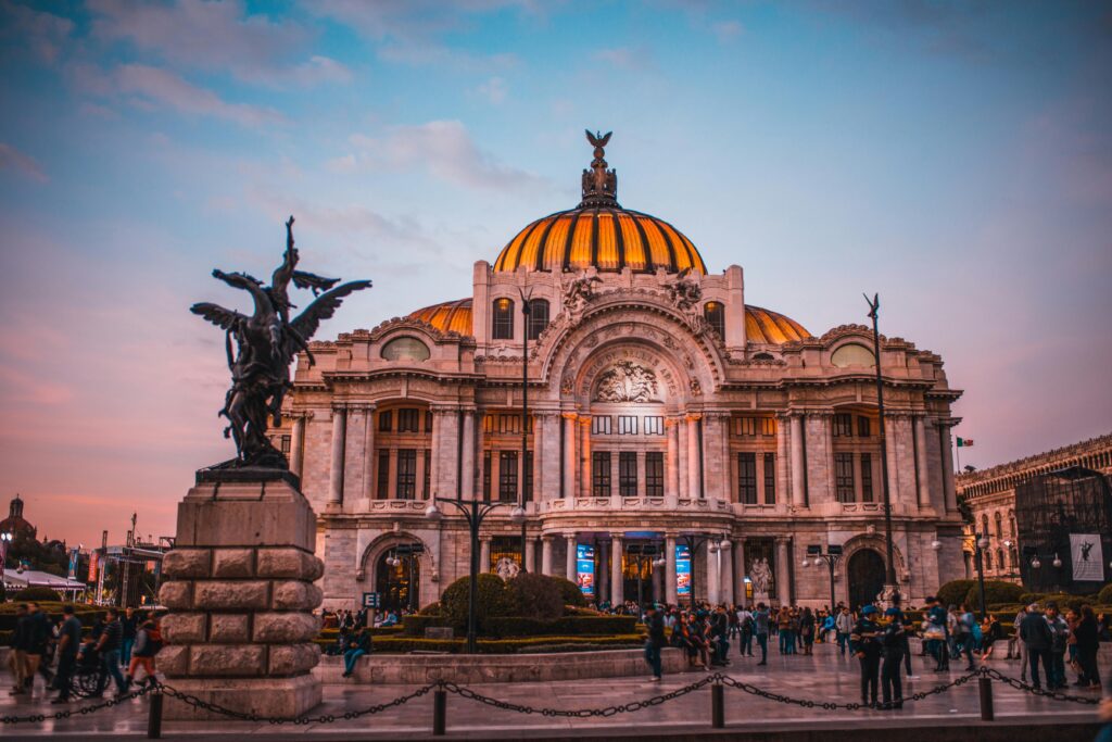 The Palace of Fine Arts in Mexico City