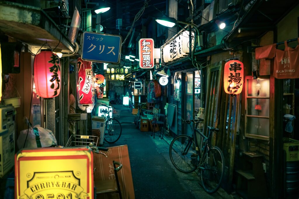 The small back alleys of Sangenjaya, Tokyo, around midnight. Source: Unsplash