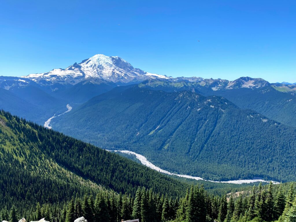 Mount Rainier as seen from the top of the Mt Rainier Gondola. USA. Source: Google Images