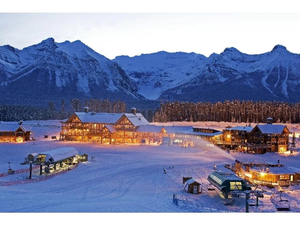 The Lake Louise Ski Resort is among the famous ski slopes in Banff during the winter.