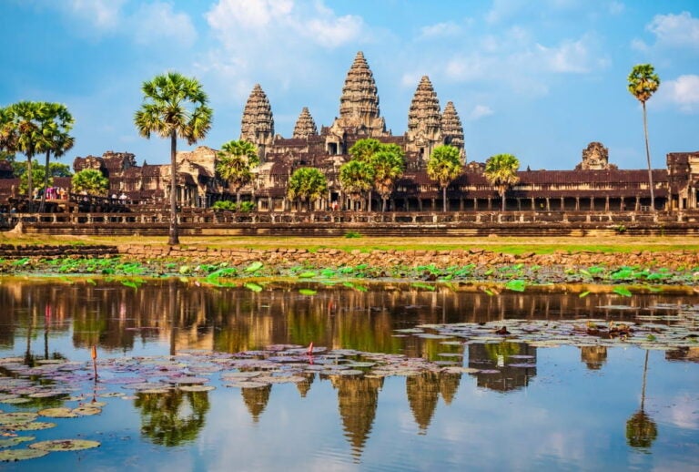 Khmer Architecture Bayon Temple in Angkor Wat, Siem Reap