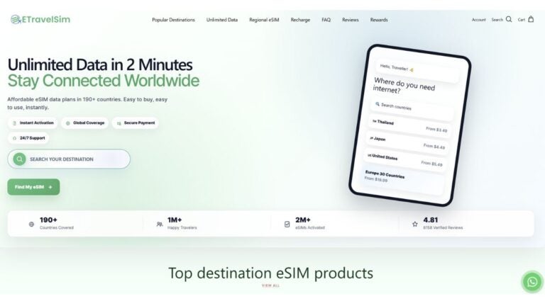 ETravelSim Homepage