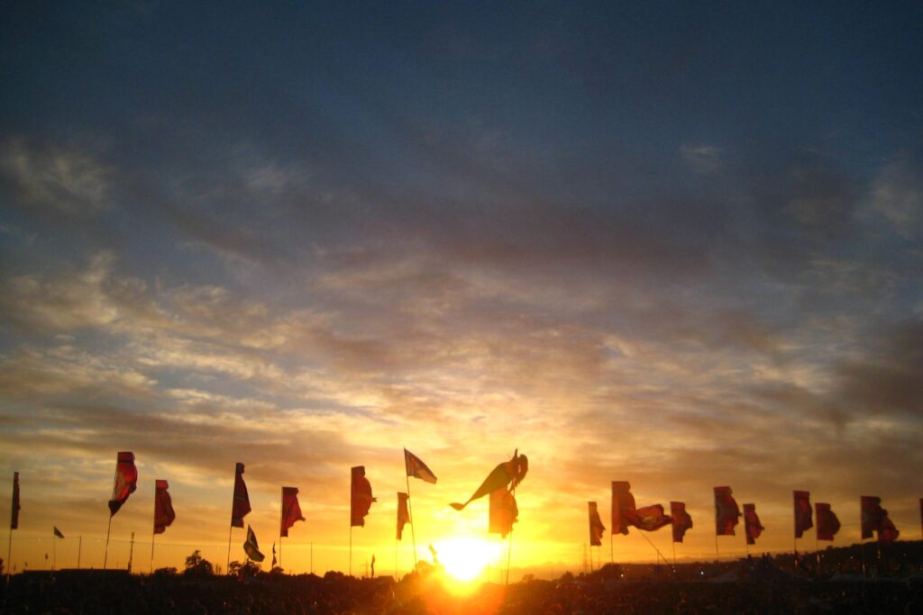 Sunset at Glastonbury Festival in June. Source: Unsplash