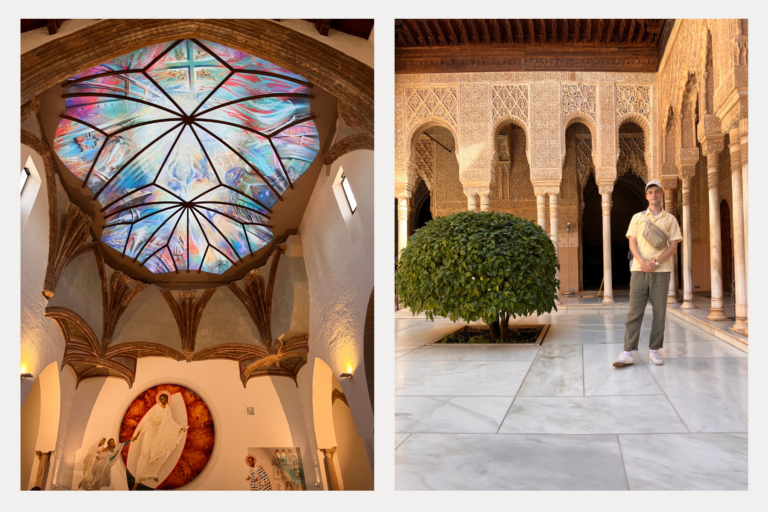 Granada is stunning! Fall in love with its architecture and history, I know I did. Right: Inside the Alhambra.