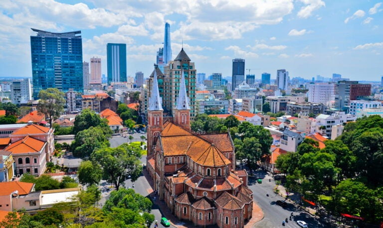 The modern collides with the historical in Ho Chi Minh City