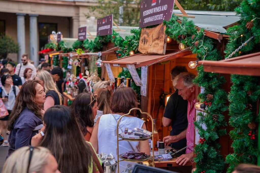 Festive stalls bring European Christmas charm to Sydney’s Le Jolly Market.