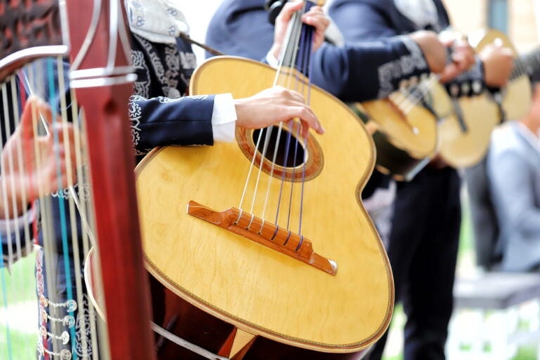 Mariachis playing to pay homage to Santa Cecilia.