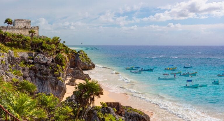 ancient mayan ruins near playa pescadores