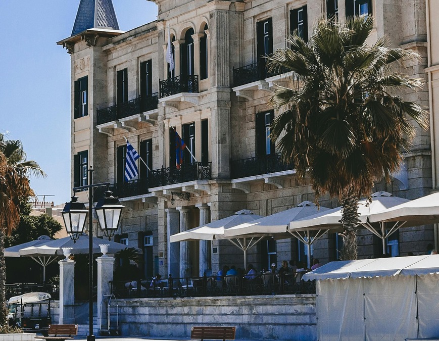 A rustic ivory building in Skopelos 