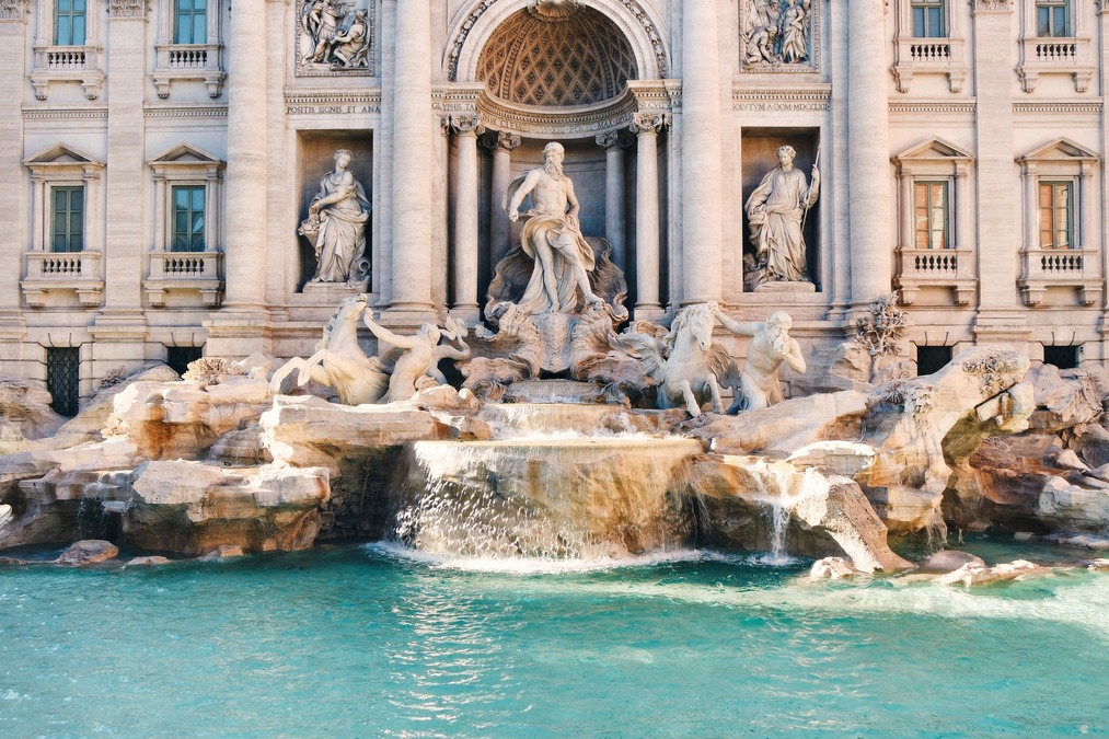 the beautiful Trevi Fountain in Italy