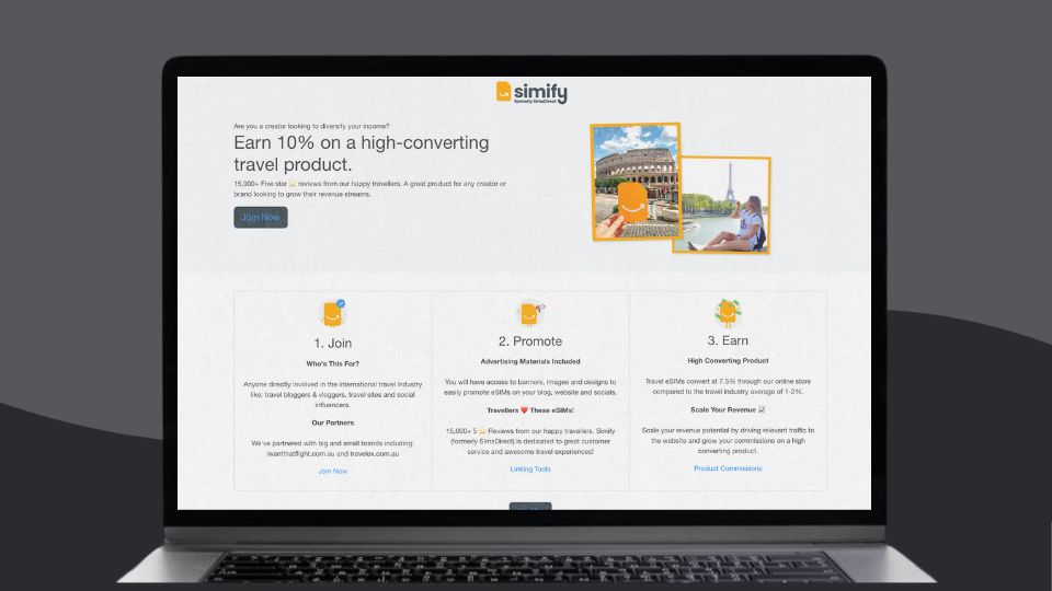 An image of Simify's affiliate program