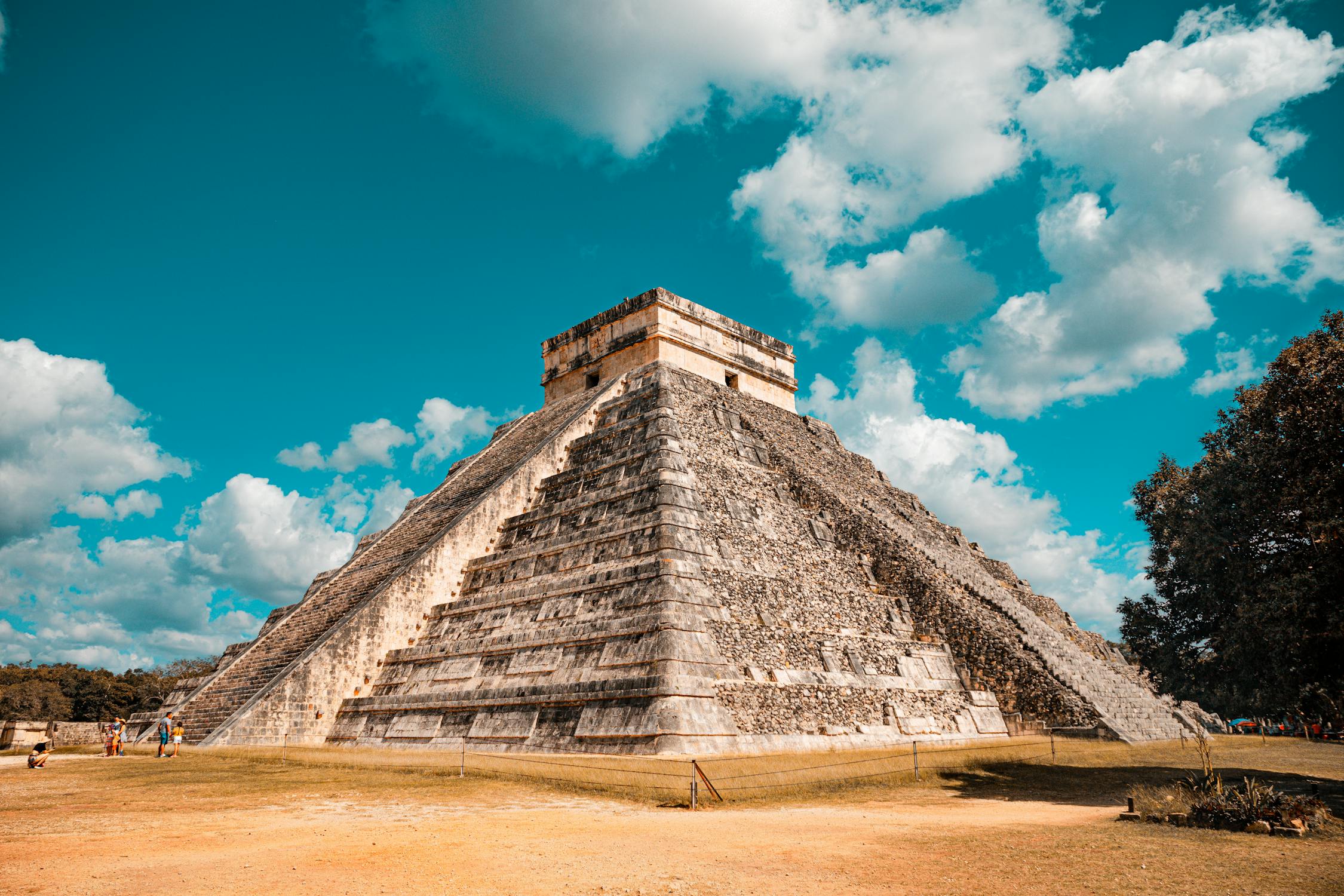 A dramatic shot of Chichen Itzá in Mexico.