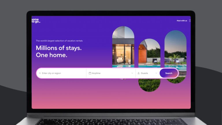 Screenshot of the HomeToGo website on a laptop