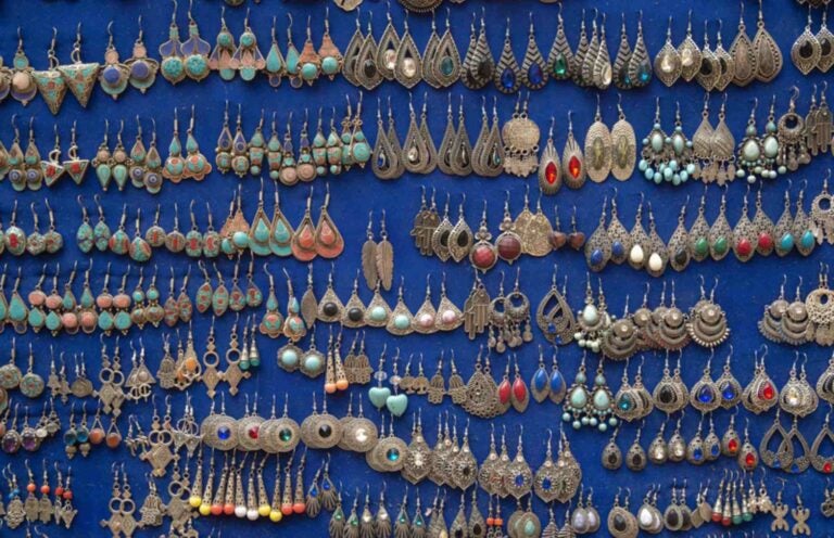 Silver Moroccan Berber earrings.