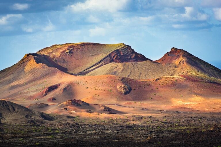 Volcanic landscapes in the Timanfaya National Park
