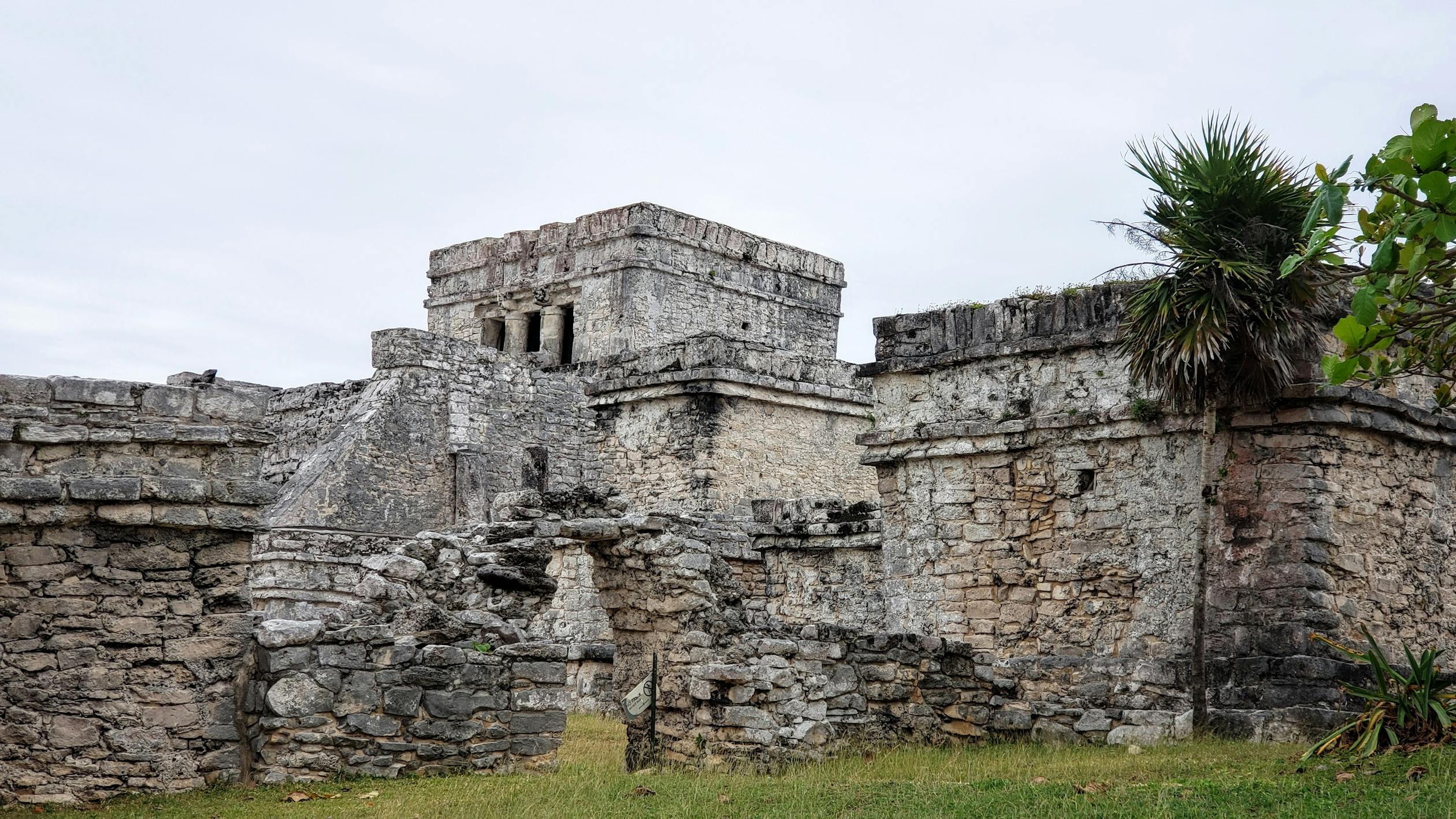 The Tulum ruins taken from face on.