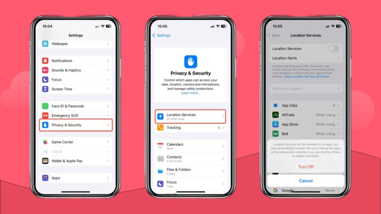 Turning off location services on an iPhone