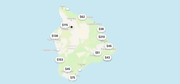 Airbnb pricing map for Hawaiʻi