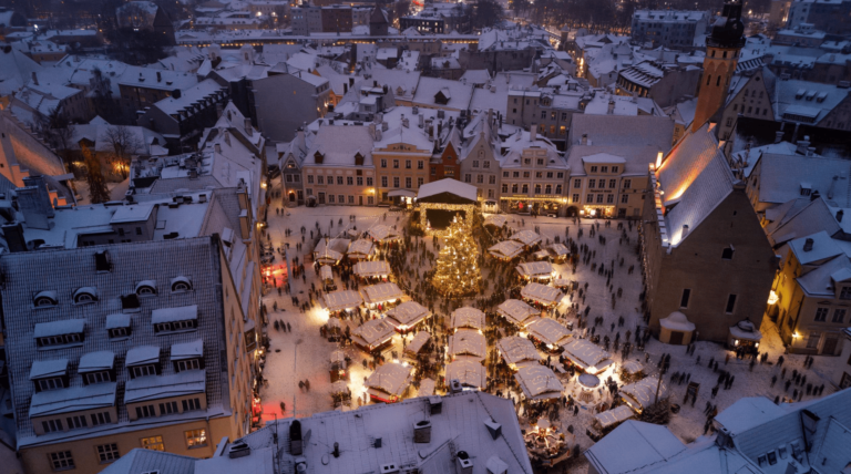 The Tallinn Christmas Markets from above.