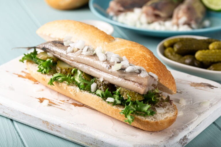 Raw harring sandwich