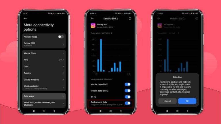 how to deactivate the background data usage on android