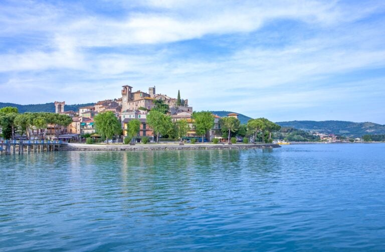 traditional umbria houses close to the Lake Trasimeno