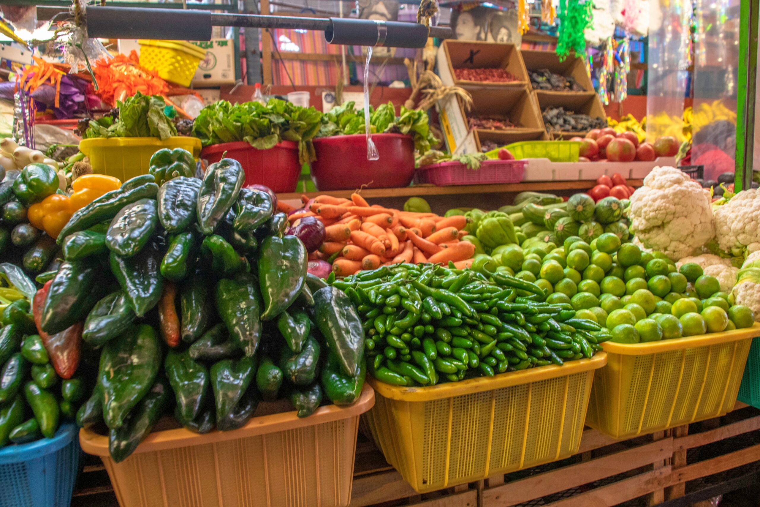 Fresh produce on the markets in Cancun.