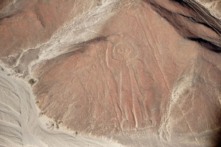 The Nazca Lines as seen from above in the peruvian desert