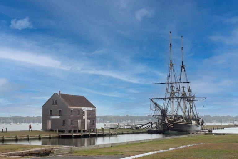 A old building and docked ship in Salem