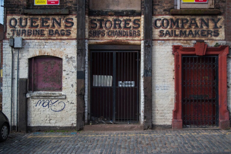 an old derelict, rustic building in Liverpool's Baltic Triangle 
