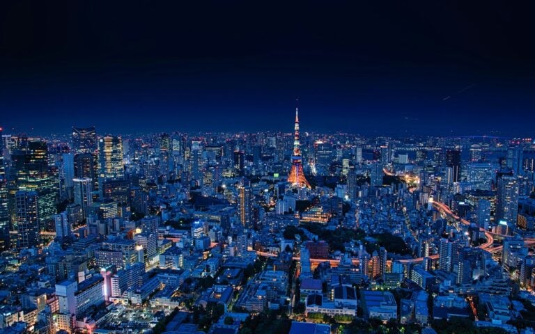the neon city of Tokyo at night 