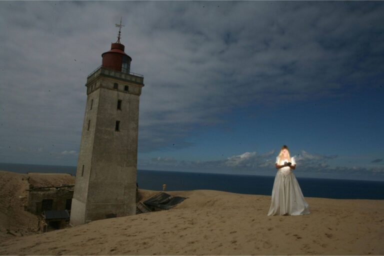 A bride on a beach in Denmark