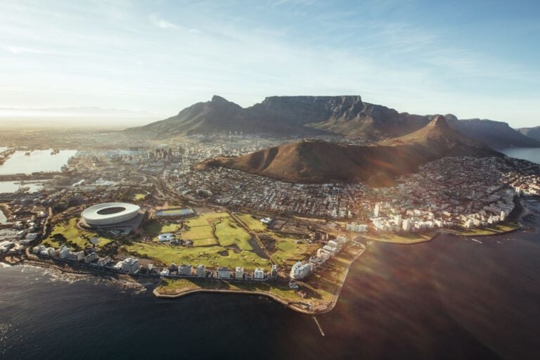 Aerial view of Cape Town.