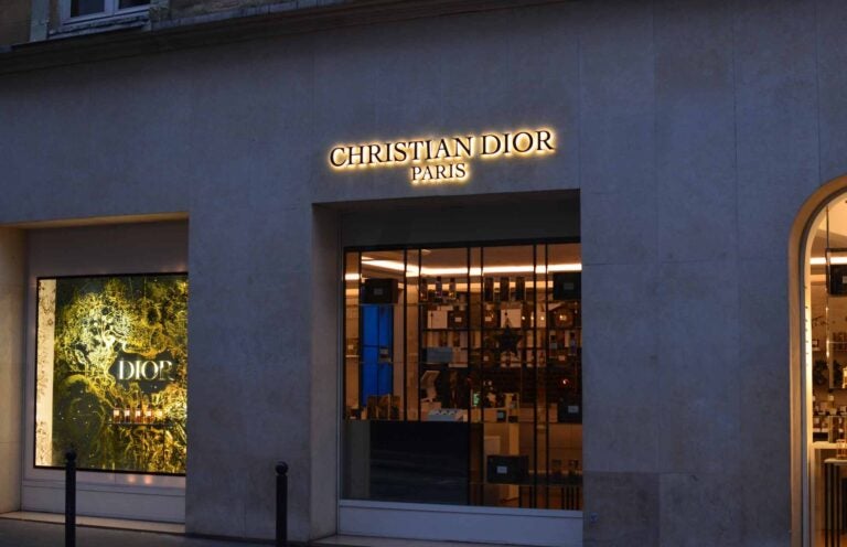 Christian Dior shop window in Paris, France