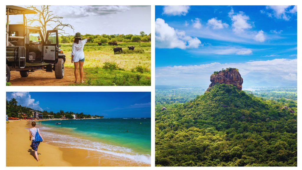 Mountain and beaches in Sri Lanka.