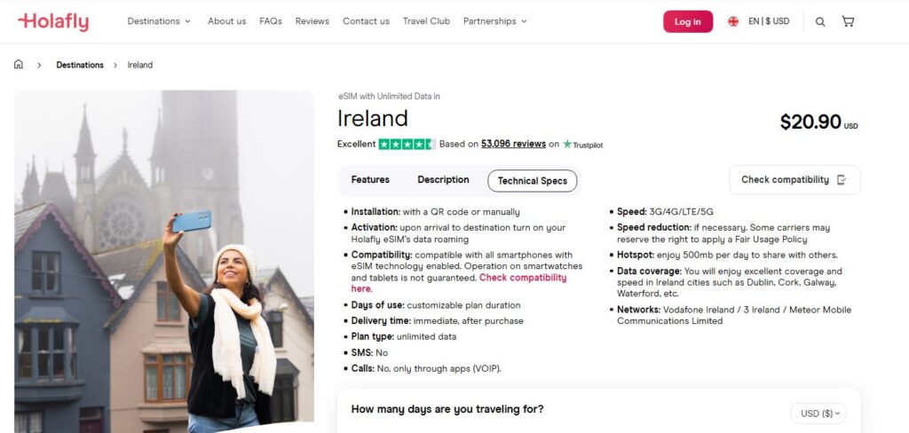 Ireland eSIM, Ireland for digital nomad