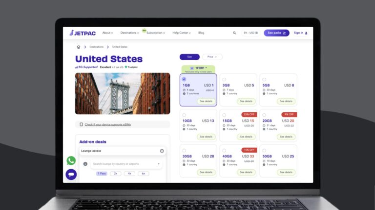 Jetpac eSIM for the United States