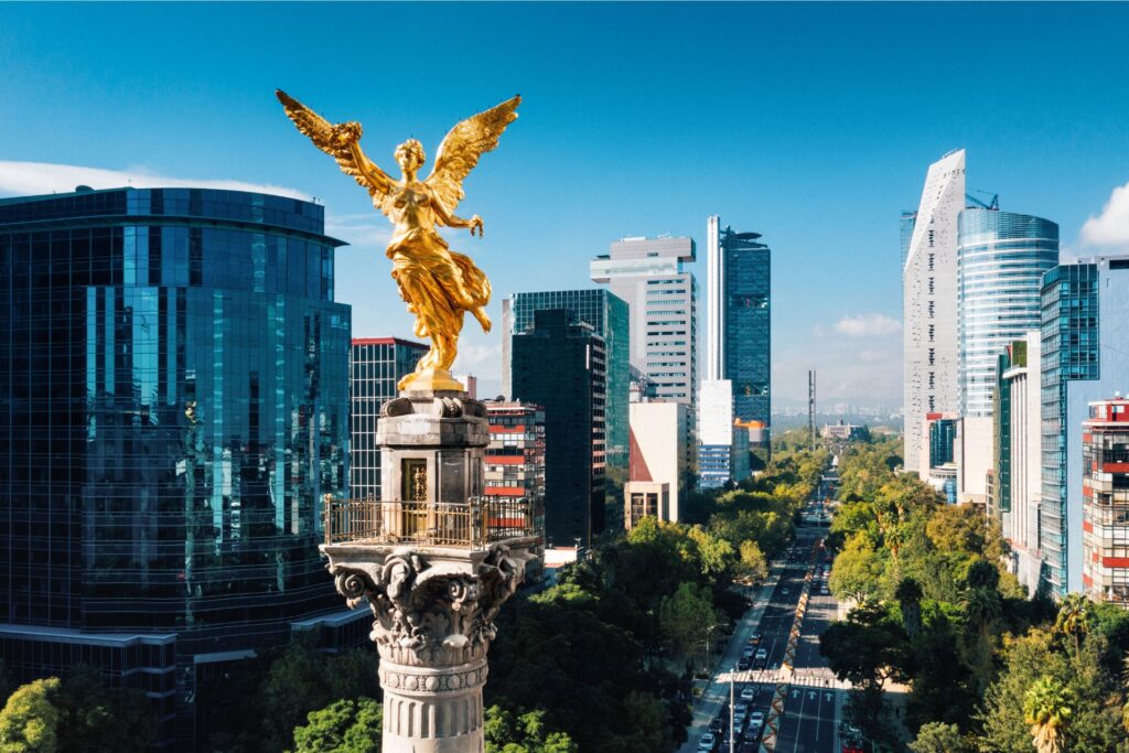 Mexico City from the vantage point of the Angel de la Independencia.