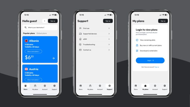 Sparks eSIM app interface