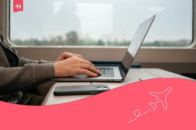 remote worker programming on a train