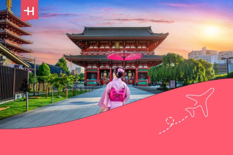 Chinese temple view. Sakura mobile pocket wifi.