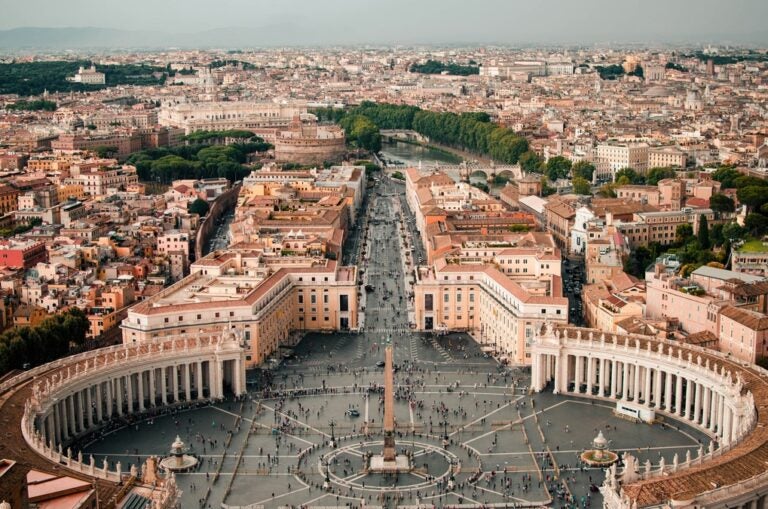 an aerial view of the vatican city focusing on the center 