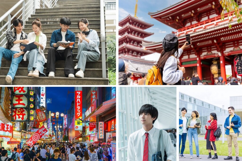 Students in Japan with scholarships